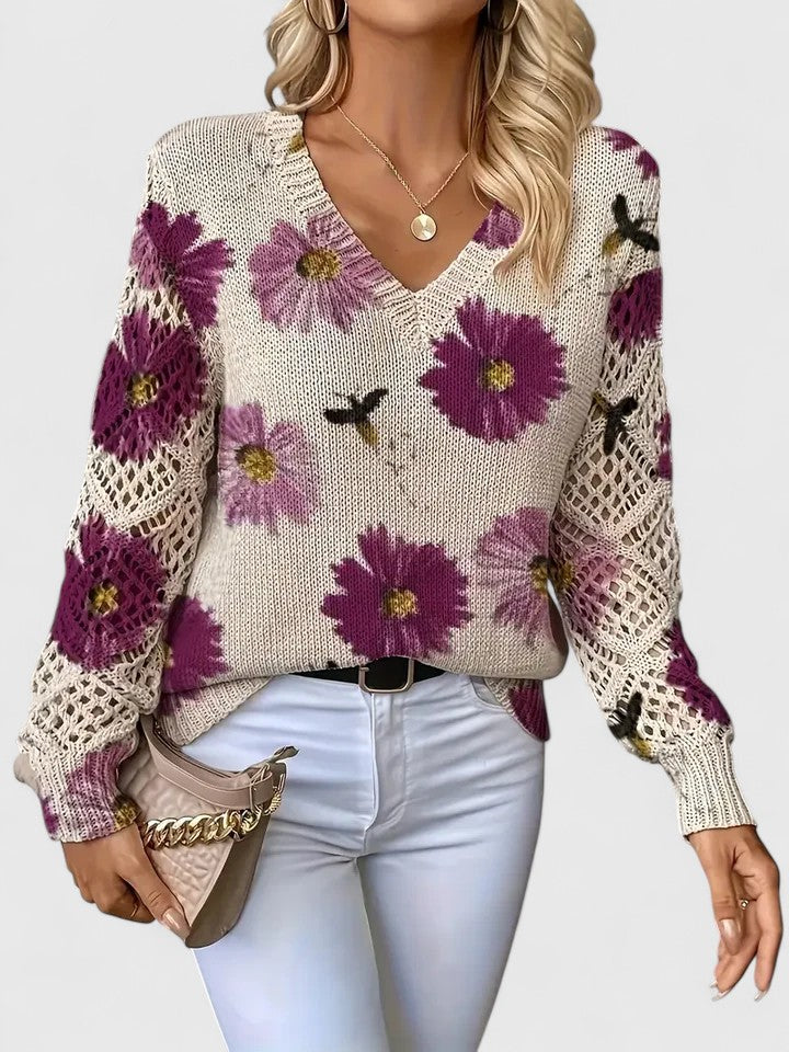 MIREIA | Jersey elegante con estampado floral