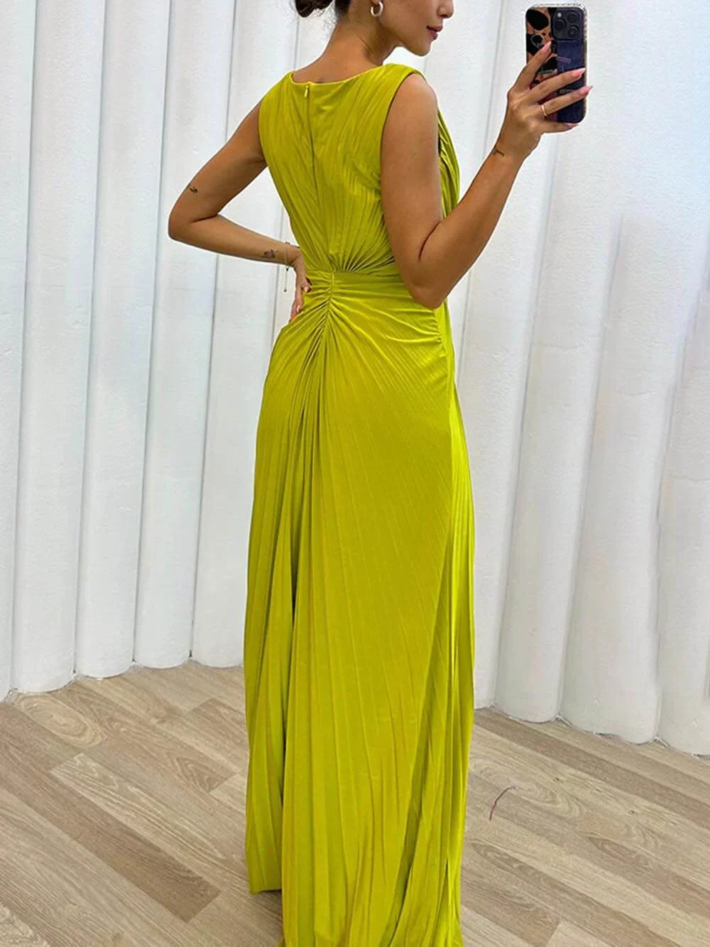AURORA | Vestido de noche largo plisado