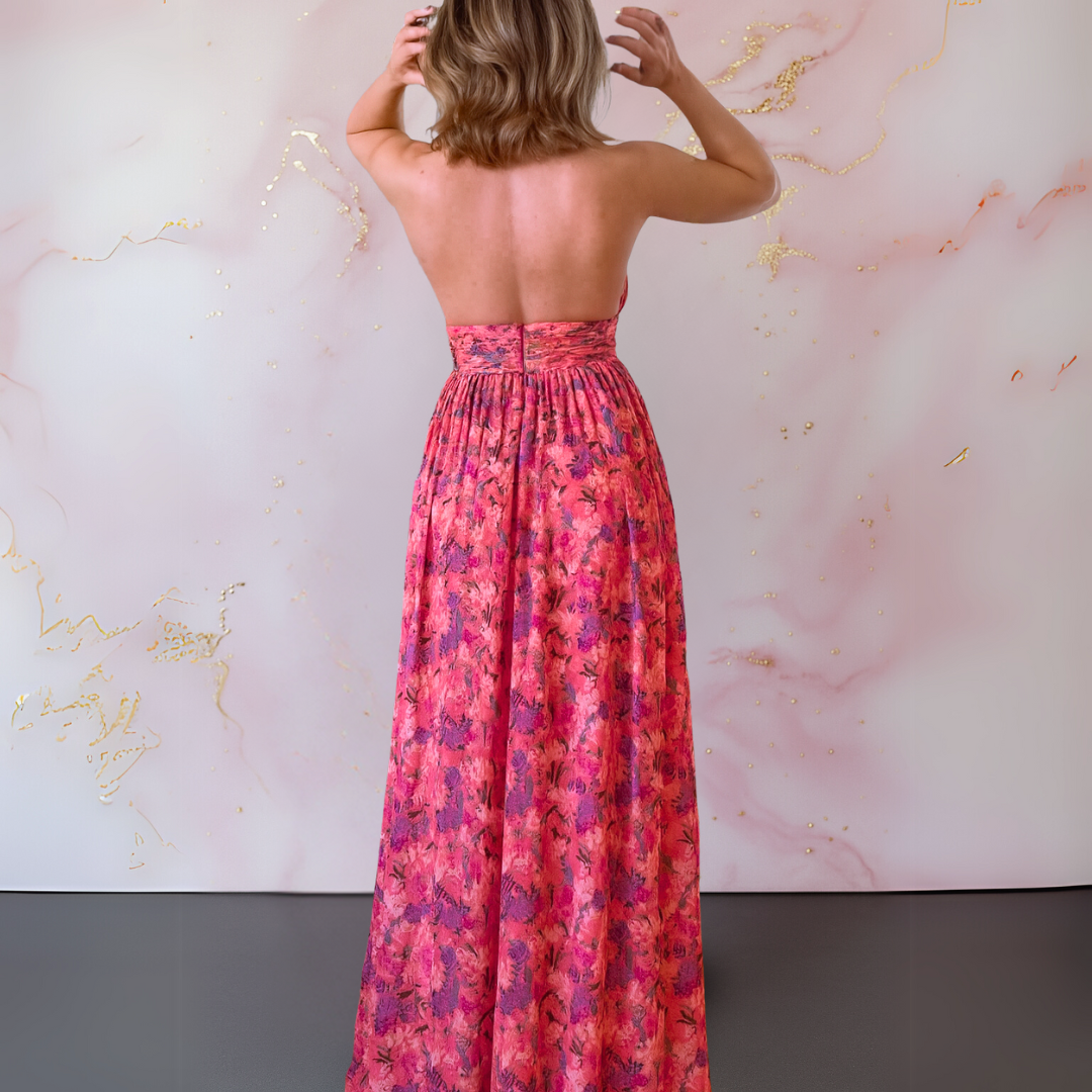 AITANA | Vestido largo cruzado con abertura elegante