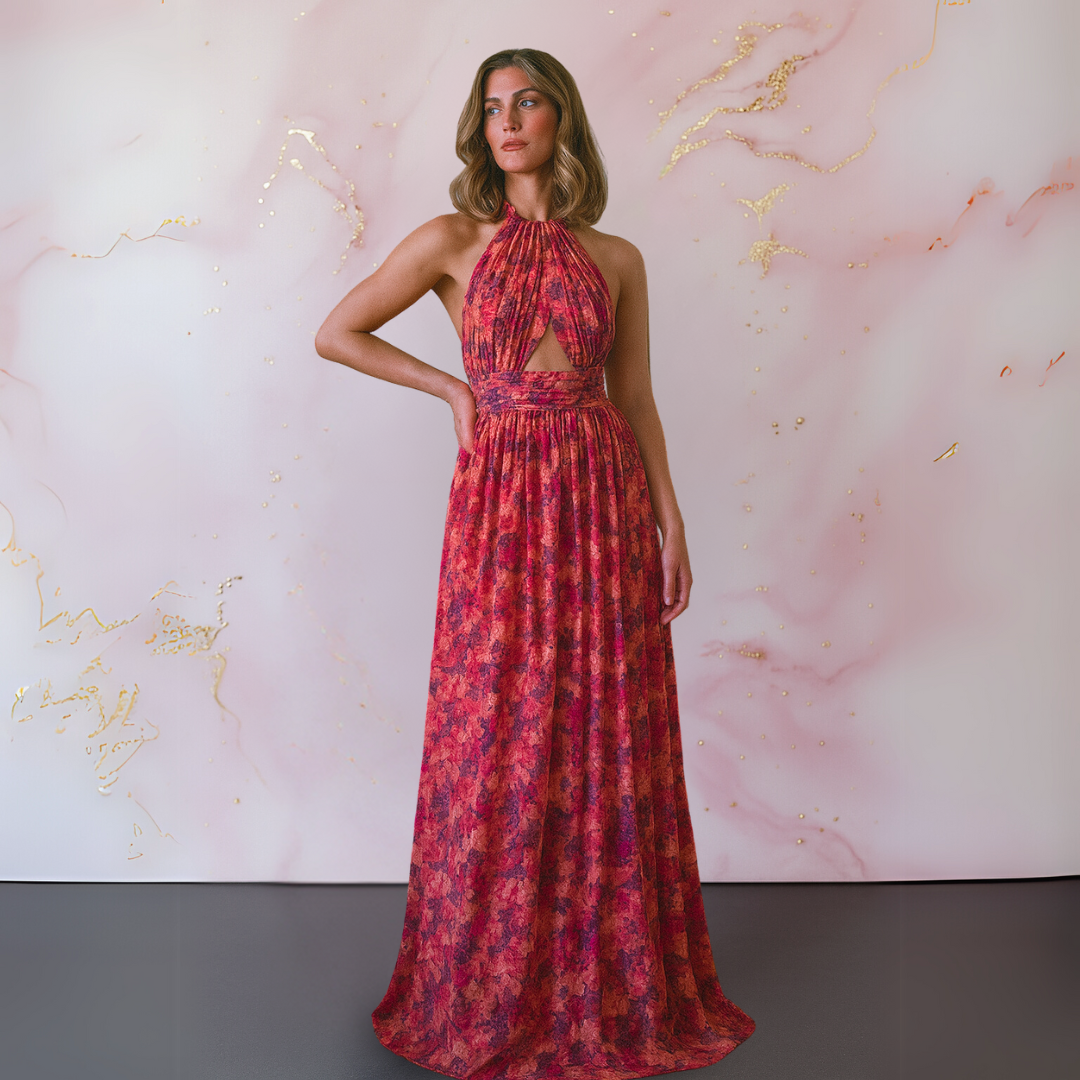 AITANA | Vestido largo cruzado con abertura elegante