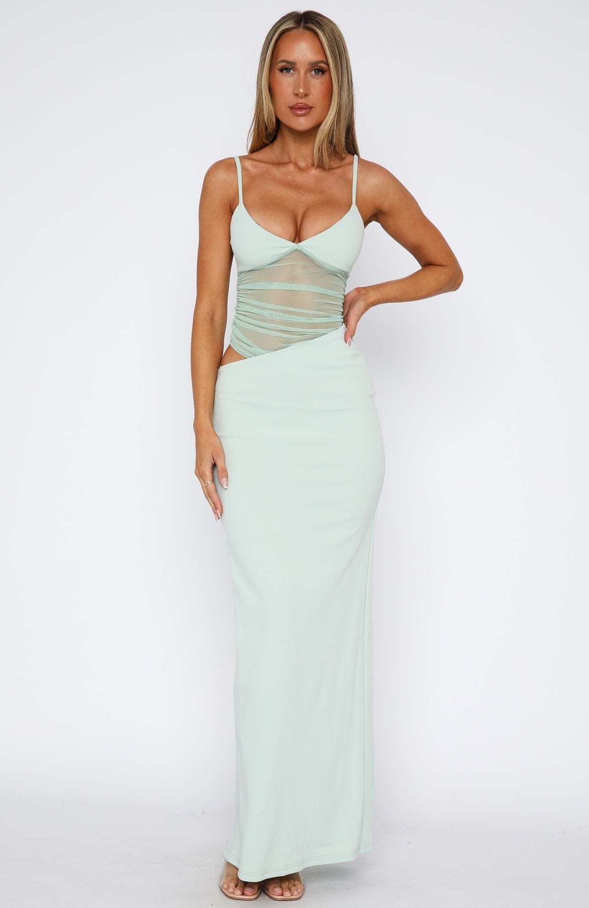 LUCIA | Vestido largo con transparencias