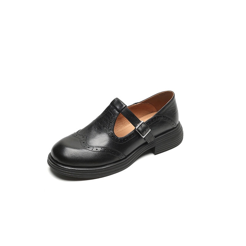 Elegantes Mary Janes de cuero