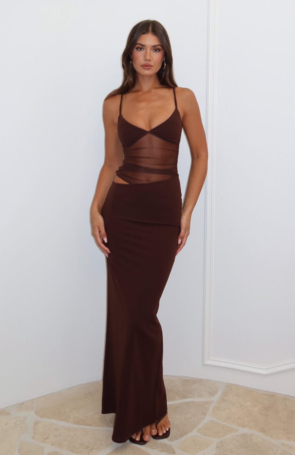 LUCIA | Vestido largo con transparencias