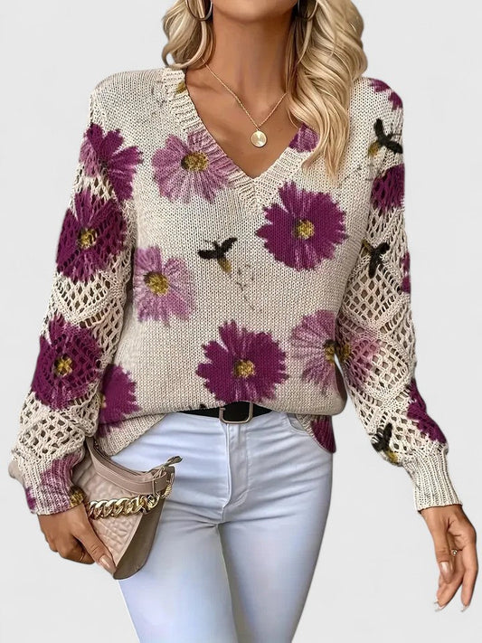 MIREIA | Jersey elegante con estampado floral