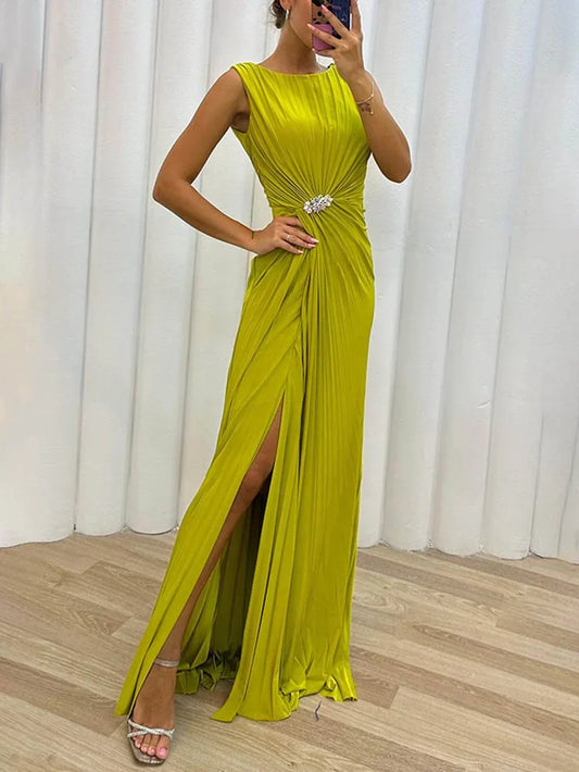 AURORA | Vestido de noche largo plisado