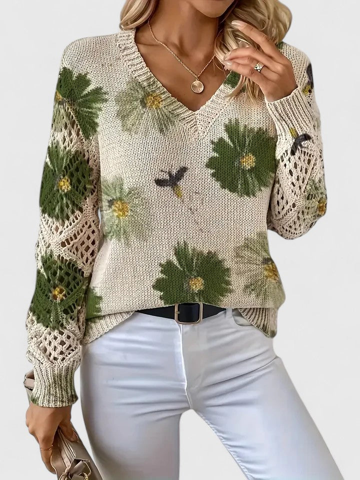 MIREIA | Jersey elegante con estampado floral