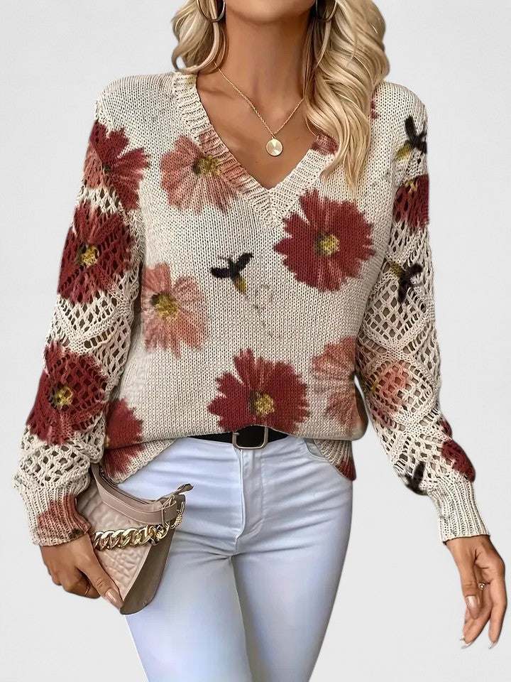 MIREIA | Jersey elegante con estampado floral