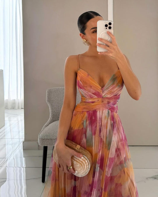 ESTHER | Vestido largo con estampado floral