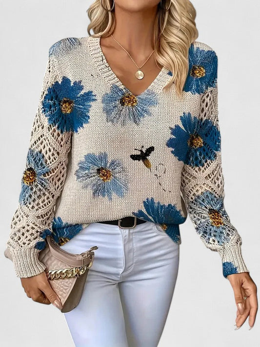 MIREIA | Jersey elegante con estampado floral