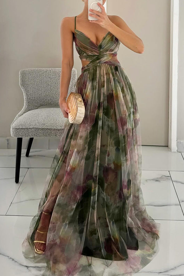 ESTHER | Vestido largo con estampado floral