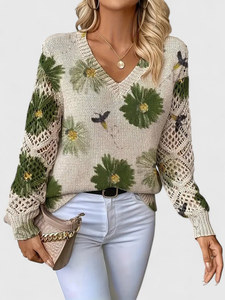 MIREIA | Jersey elegante con estampado floral