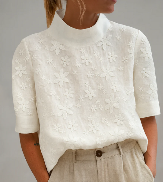 MAR | Blusa con cuello alto bordado