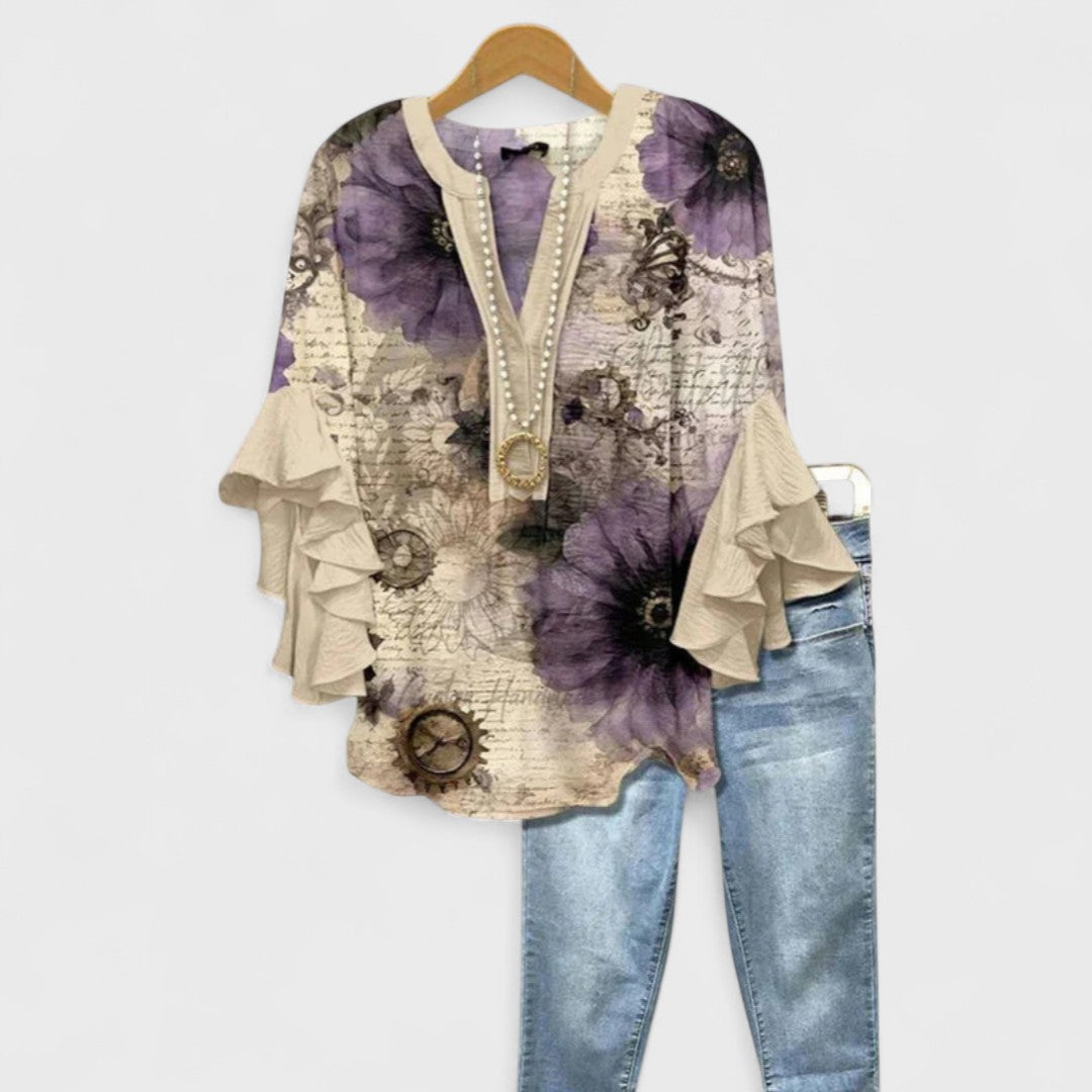 ISABELLA | Blusa con Flores Elegantes