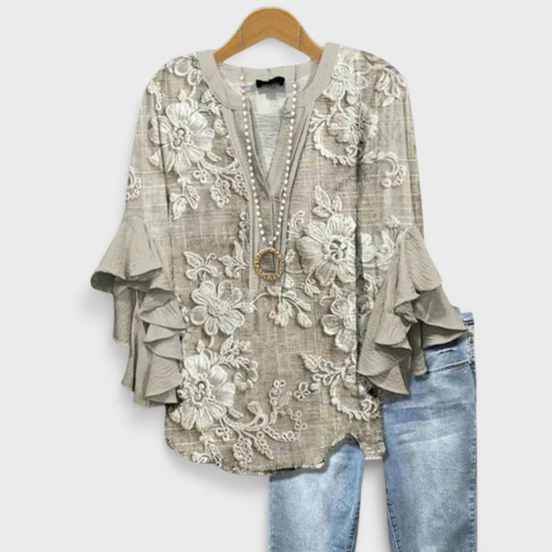 ISABELLA | Blusa con Flores Elegantes