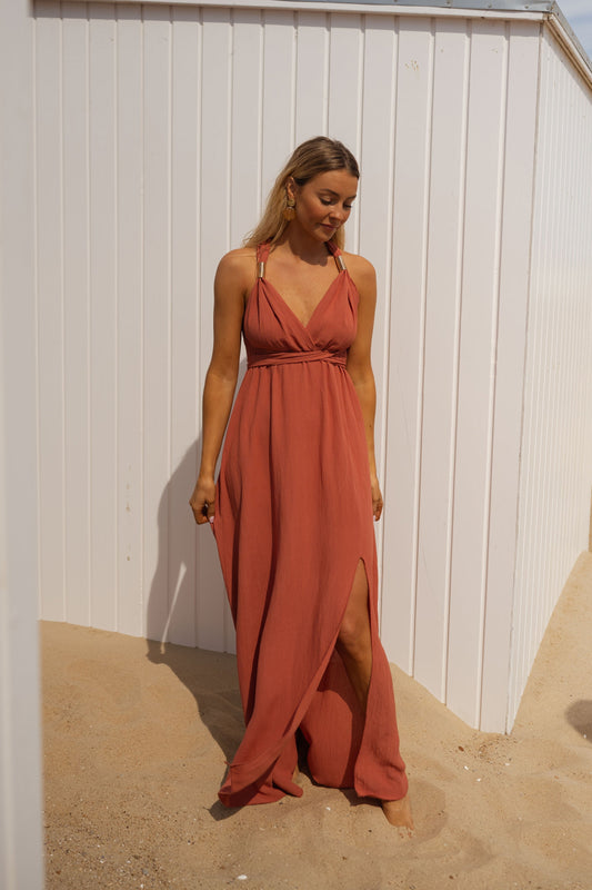 Noa | Vestido largo con abertura frontal