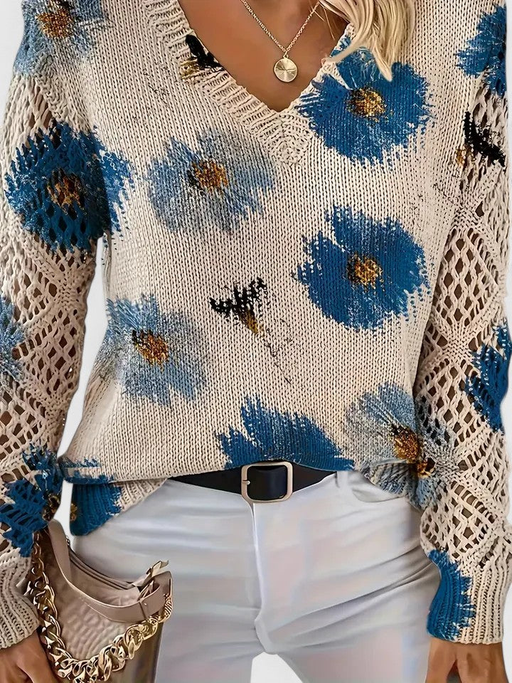 MIREIA | Jersey elegante con estampado floral
