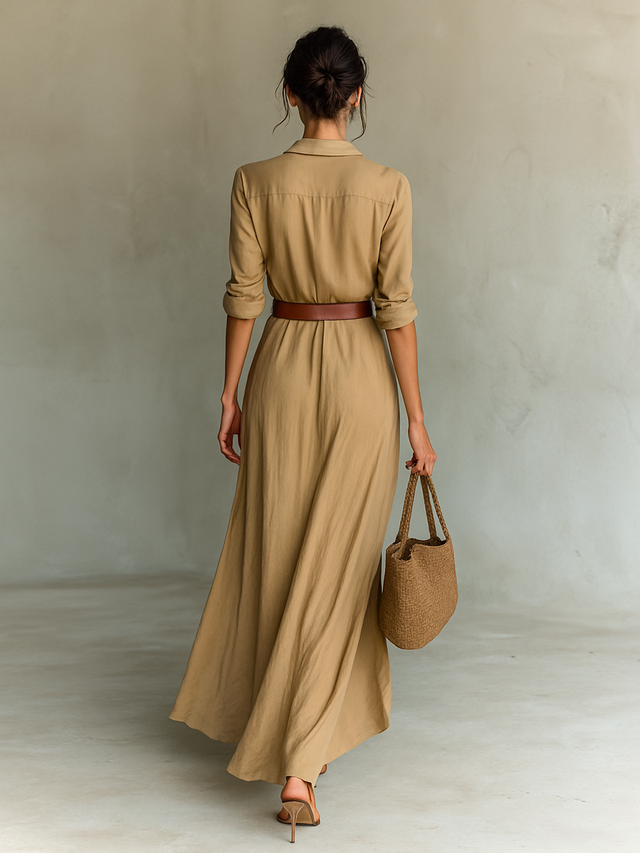NORA | Vestido largo Con Cinturon incluido