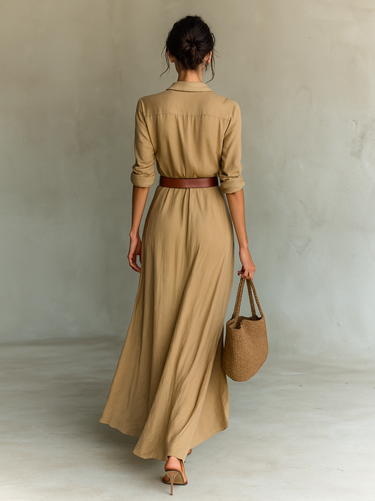 NORA | Vestido largo Con Cinturon incluido