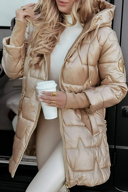 CELIA | Abrigo elegante con capucha acolchada