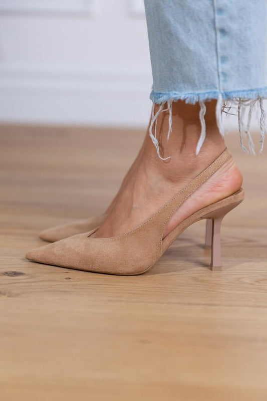 ALEXIA | Salones Slingback Nude con Tacón Fino